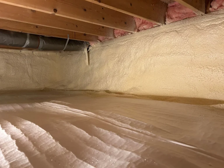 Crawl space before encapsulation and foundation repair in Perrysburg, OH